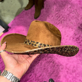 Tobacco Hat with Leopard Rhinestones