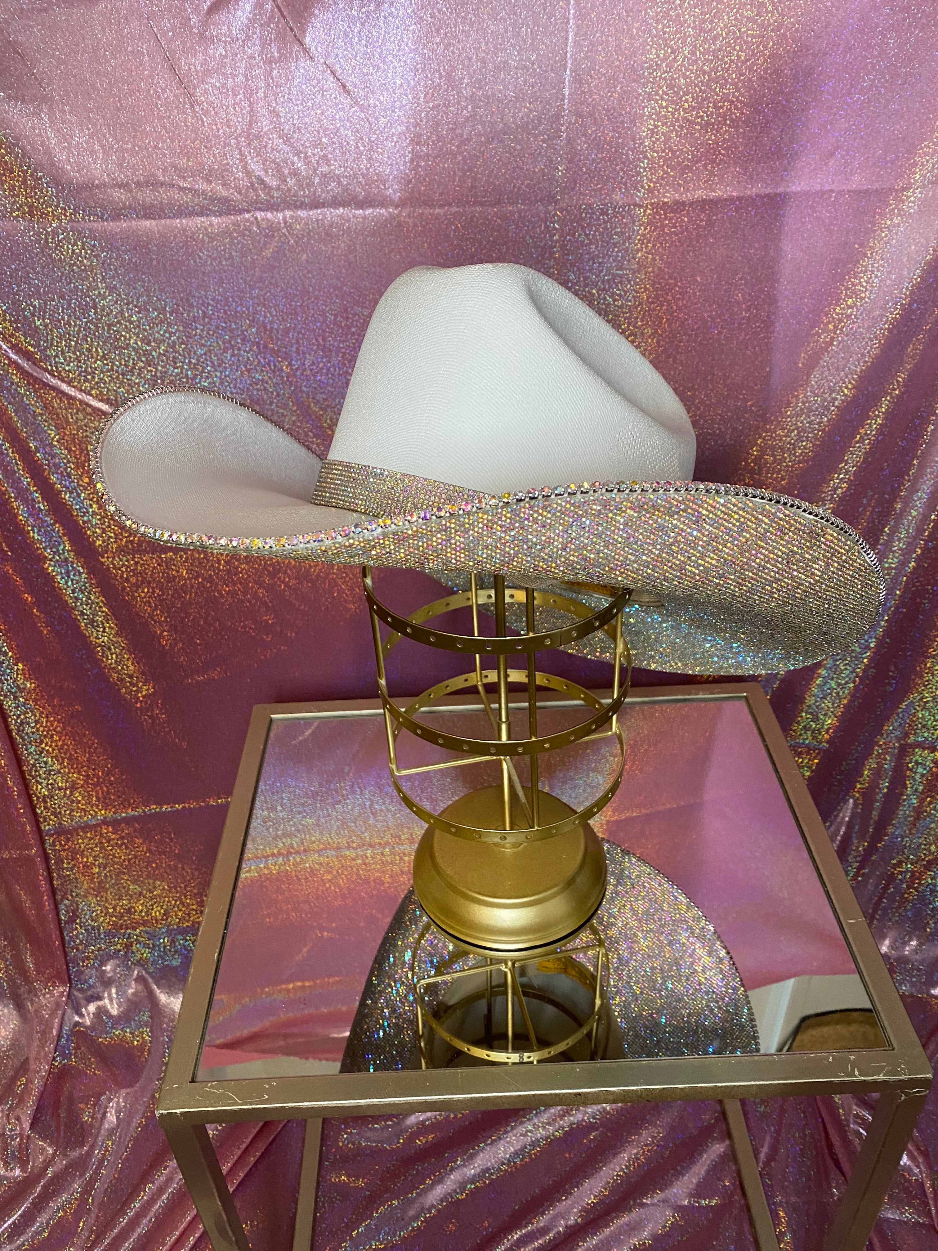 Gold Glitter Mini Cowboy Hat 4in x 2in