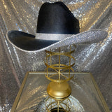 Black and Crystal Hat - Underneath Brim only