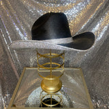 Black and Crystal Hat - Underneath Brim only