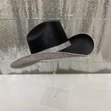 Black and Crystal Hat - Underneath Brim only