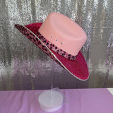 Pink Leopard Print Hat