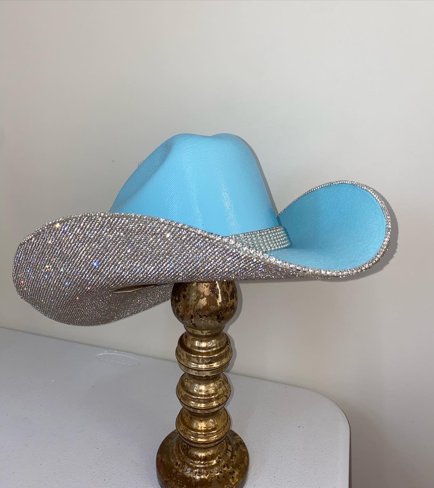 Robins Egg Blue Rhinestone Hat
