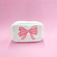 Pink Bow Teddy Cosmetic Zipper Bag