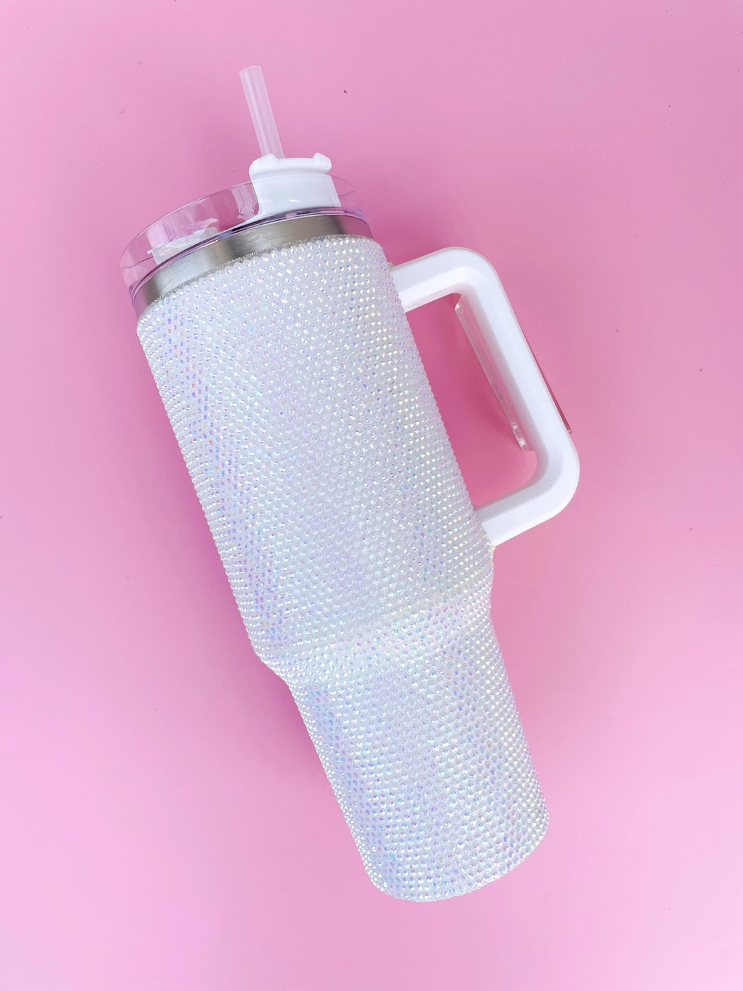 White Rhinestone Tumbler