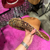Tobacco Hat with Leopard Rhinestones