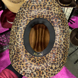 Tobacco Hat with Leopard Rhinestones