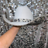 Black & Crystal Leopard Print Hat
