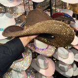 Brown Suede & Lt Topaz Rhinestones