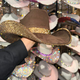 Brown Suede & Lt Topaz Rhinestones