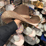 Brown Suede & Champagne Rhinestones