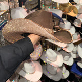 Brown Suede & Champagne Rhinestones