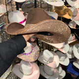 Brown Suede & Champagne Rhinestones