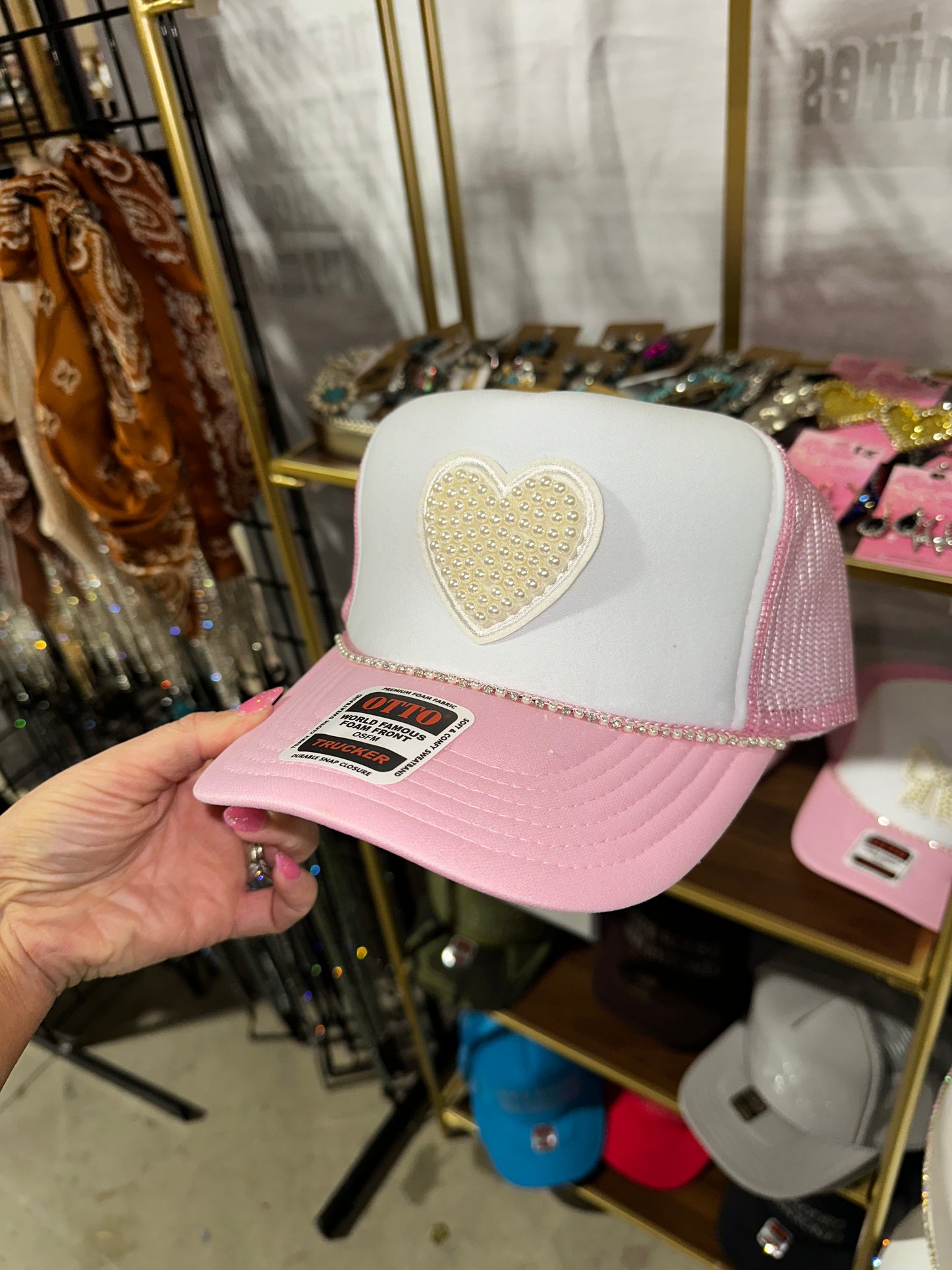 Heart Pearl Bow Hat