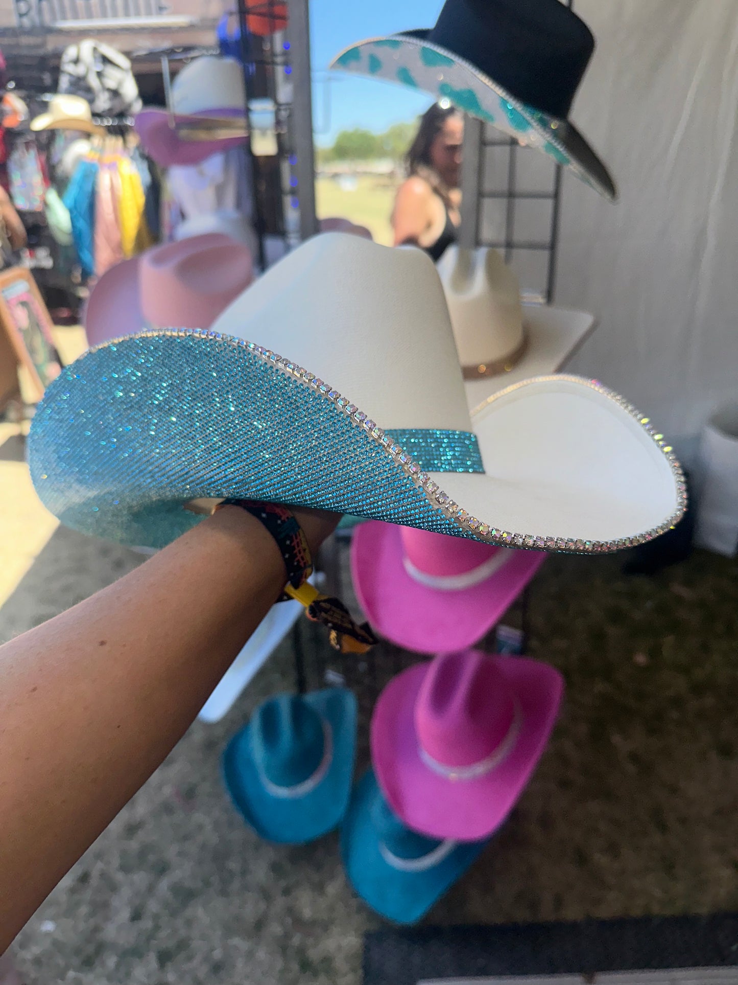 Sand & Turquoise Hat (Square Style)