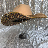 FALL FLASH SALE: MEDIUM Camel Suede w/ leopard Rhinestones