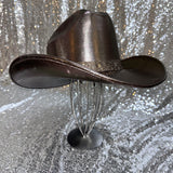 FALL FLASH SALE: Metallic Bronze hat w/ black diamond rhinestone hat band