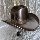 FALL FLASH SALE: Metallic Bronze hat w/ black diamond rhinestone hat band
