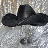FALL FLASH SALE: L/XL Black Straw with back rhinestones on both brims