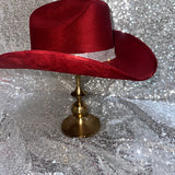 FALL FLASH SALE: Burgundy Suede Hat with crystal rhinestone hat band