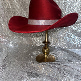 FALL FLASH SALE: Burgundy Suede Hat with crystal rhinestone hat band