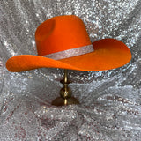 FALL FLASH SALE: American Hat Makers Green Felt Hat with crystal rhinestone hat band