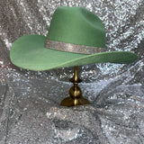 FALL FLASH SALE: American Hat Makers Mint Felt Hat with ab rhinestone hat band