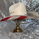 FALL FLASH SALE: Sand Straw w/ American Flag on Bottom & Crystal on Top