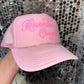 Rhinestoned Light Pink Rhinestone Cowgirl Trucker Hat