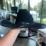 *FLASH SALE: BAILEY FELT 6 1/2 W/ BLACK RHINESTONES