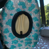 *FLASH SALE: Small Sand Straw w/ turquoise cow print