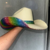 FLASH SALE: Sand Straw w/ Rainbow Primt