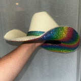 FLASH SALE: Sand Straw w/ Rainbow Primt