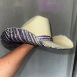 FLASH SALE: Sand Straw w/ Purple Zebra Print