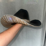 FLASH SALE: Black Straw w/ Gold Zebra Print
