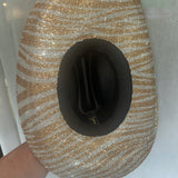 FLASH SALE: Black Straw w/ Gold Zebra Print