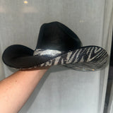 FLASH SALE: Black Straw w/ Black Zebra Print