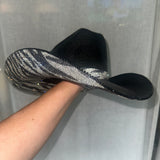 FLASH SALE: Black Straw w/ Black Zebra Print