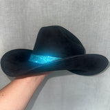 FLASH SALE: Kids Black Suede Hat w/ Turquoise Hat Band