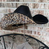 Black Square & Leopard Hat