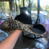 FLASH SALE: Black suede w/ leopard print