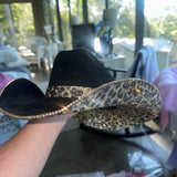 FLASH SALE: Black suede w/ leopard print