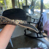 FLASH SALE: Black suede w/ leopard print