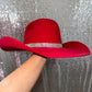 Red Felt & Crystal Hat