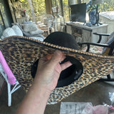 FLASH SALE: Black suede w/ leopard print