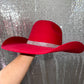 Red Felt & Crystal Hat