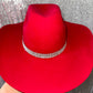 Red Felt & Crystal Hat