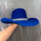 Sapphire Blue Felt & Crystal Hat