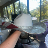 FLASH SALE: White straw w/ crystal star print & crystal on top