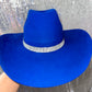 Sapphire Blue Felt & Crystal Hat